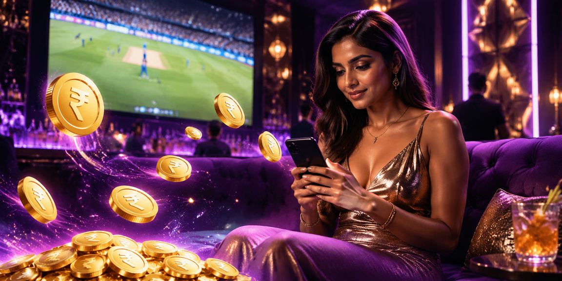Indian currency notes with cricket betting theme