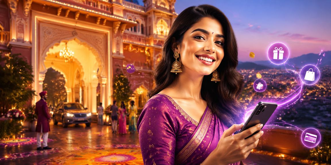 Indian woman using mobile phone for digital payments in gaming
